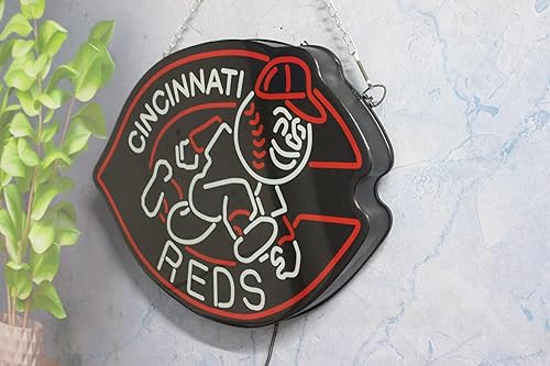 Miniatura 3 de Queen Sense 17 "Vivid Cincinnatis Sports Team Red LED Sign Light Lámpara Linda Decoración de pared de neón brillante A118CCNRLNLED