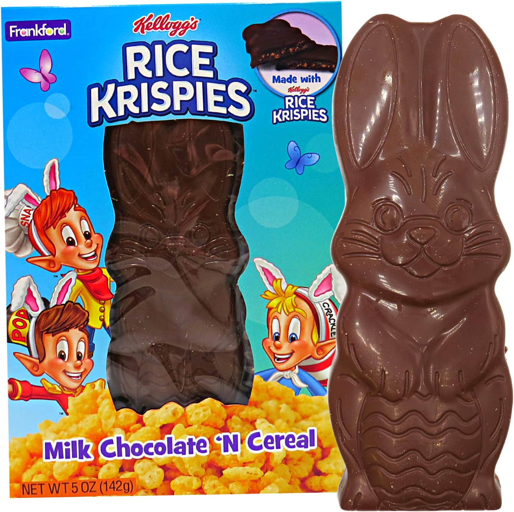 Amazon.com: Rice Krispies Bunny Shaped Easter Candy Bar, Jumbo Solid ...