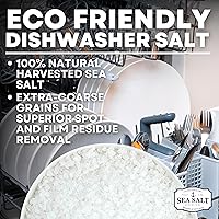 Vista 2 de Sal de lavavajillas, suavizante de agua natural, sal marina gruesa de grado alimenticio compatible con Miele, Thermador, Whirlpool y Bosch