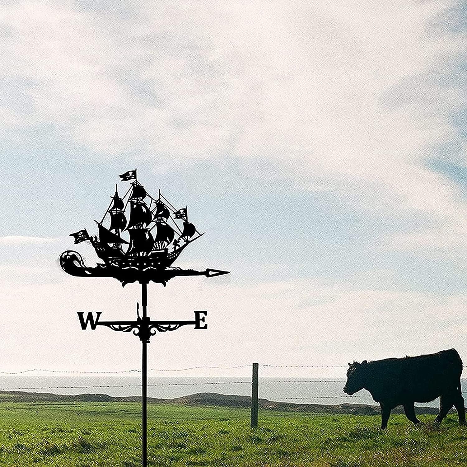 ウェザーベーン ステンレススチール ウェザーベーン ガーデン用 レトロ ヨット 軍艦 海賊船 ウェザーコック クリエイティブガーデン