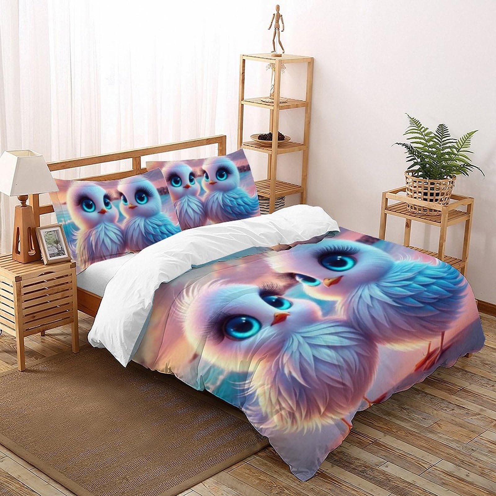 Housse de couette double canard de plage idée cadeau anniversaire garçon lit 2 personnes