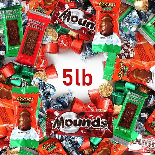 Miniatura 2 de Surtido de dulces de mezcla de chocolate navideño a granel para temporada navideña, dulces de Navidad envueltos individualmente Hershey's Santa,