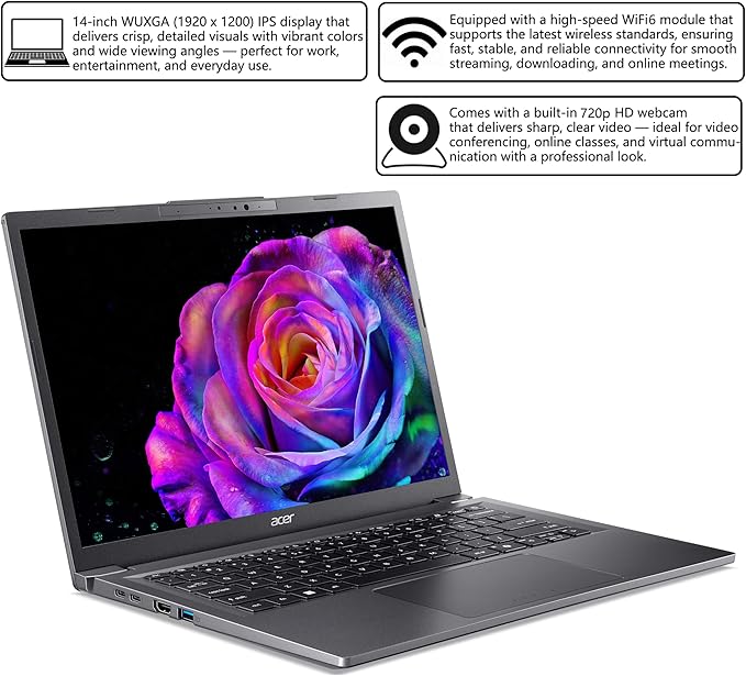Acer Aspire 14 AI Laptop Intel Core Ultra 7 32GB RAM 1TB SSD miniatura 5