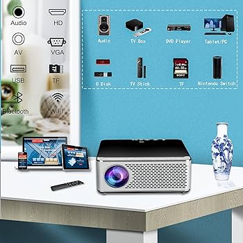 WTONISY プロジェクター600ANSI 高輝度LED 5GWiFi WTONISY Mini Projector, More Stable than Wi-Fi Projector