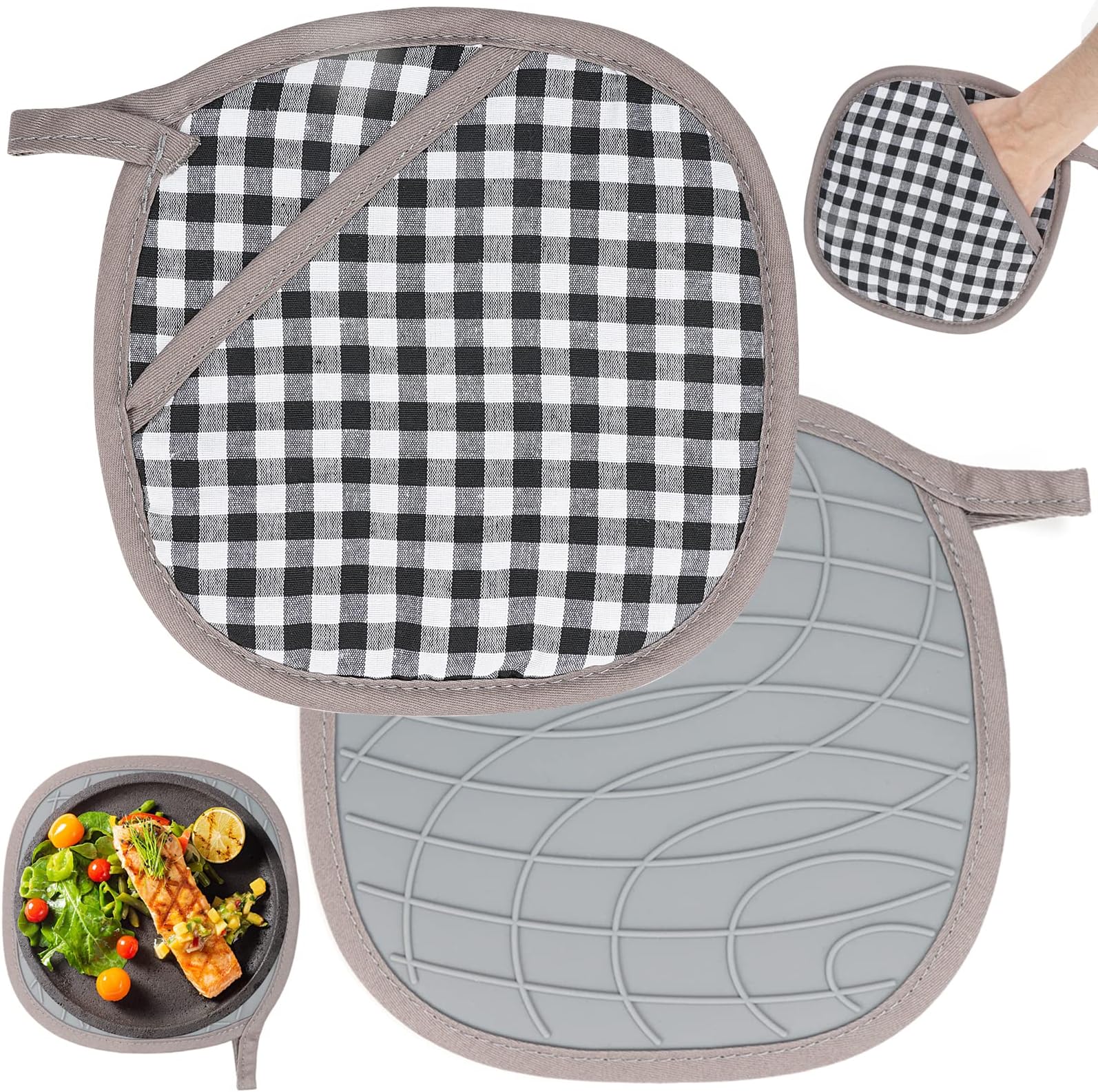 Set Di 2 Guanti Da Forno Resistenti Al Calore, Per Proteggere Le Mani Dalle Alte Temperature Spessi E Resistenti, Sono Perfetti Per Cucinare | Leroy Merlin - Foto 11