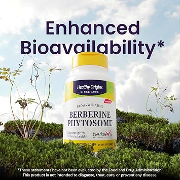 Healthy Origins Berberine Phytosome 550 mg, 120 Veggie Capsules - Bioavailable Berberis Aristata Extract - Supports Metabolic Health, Body Composition, Advanced Phytosome Technology - 4 Month Supply