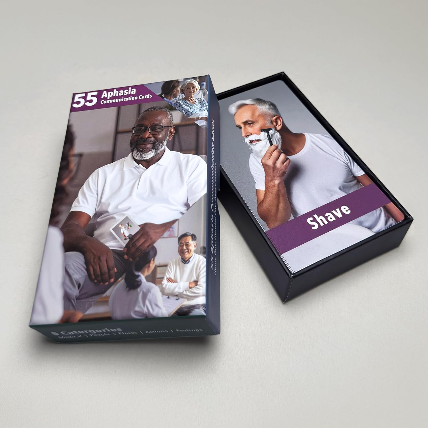 Aphasia Communication Cards for Adults – 55 Visual Flashcards for Stroke Recovery, Speech Therapy & Caregivers – Easy-to-Use Communication Aid for Aphasia Patients