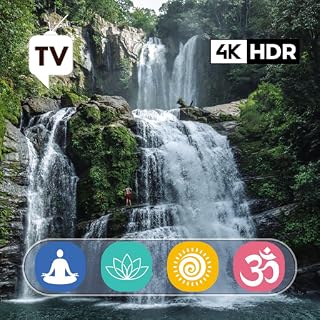 Nature Waterfalls Sounds: Relaxing White Noise of Waterfall, Nature Sounds, Sleep, Study, Yoga Screensaver For Tablets & Fire TVs - NO ADS