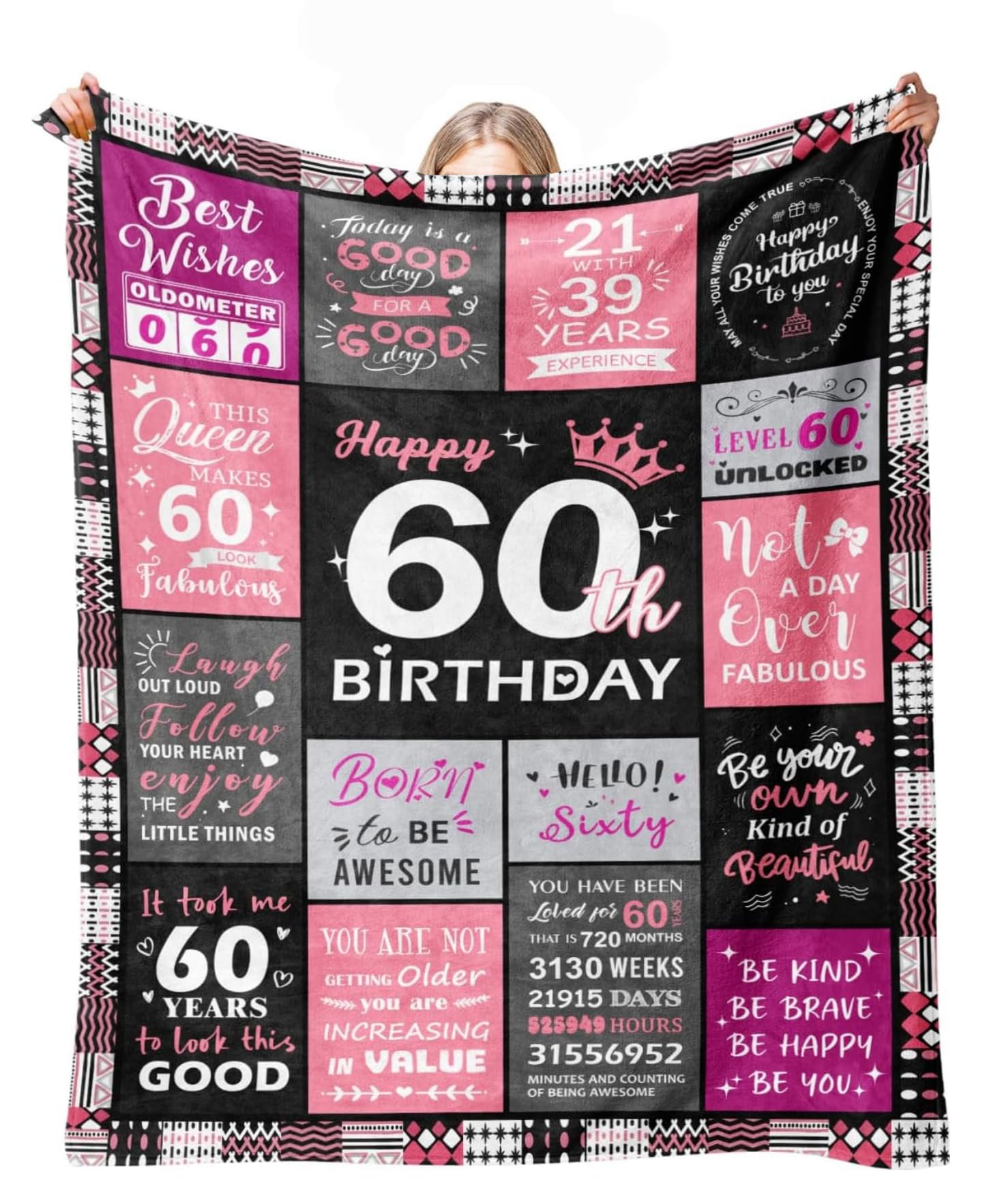 Couverture cadeau pour elle afin de célébrer ses 60 ans avec amour