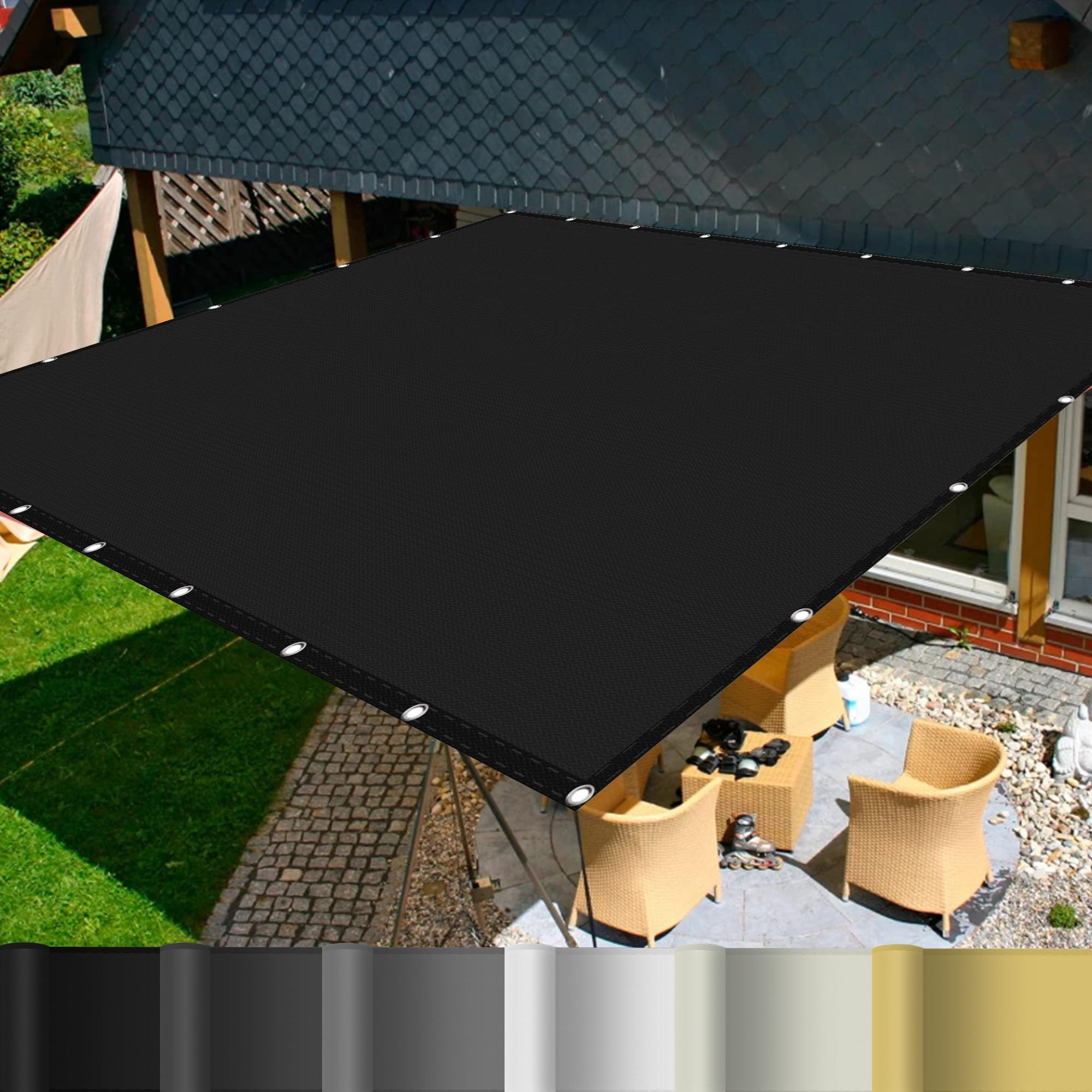 Filet d'ombrage imperméable et durable anti-UV pour terrasse