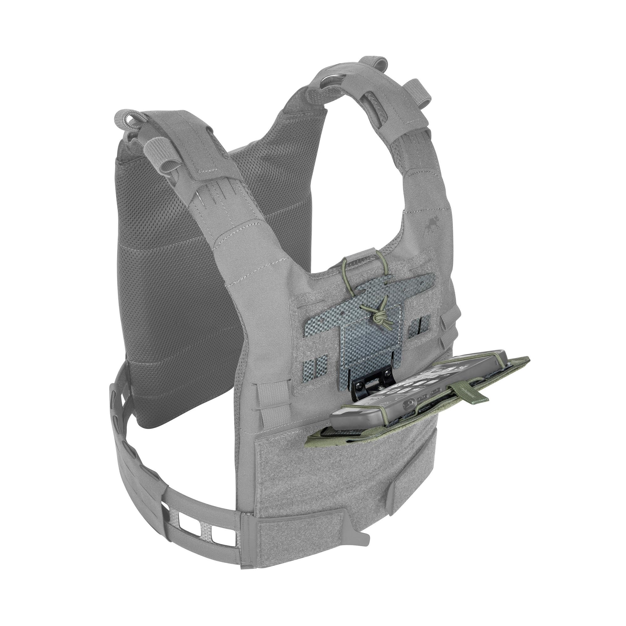 Tasmanian Tiger TT Tac Organizer Pro Zusatz-Tasche für Plattenträger mit Handy-Halterung, vielen Fächern und Dokumenten-Tasche, Molle-kompatibel