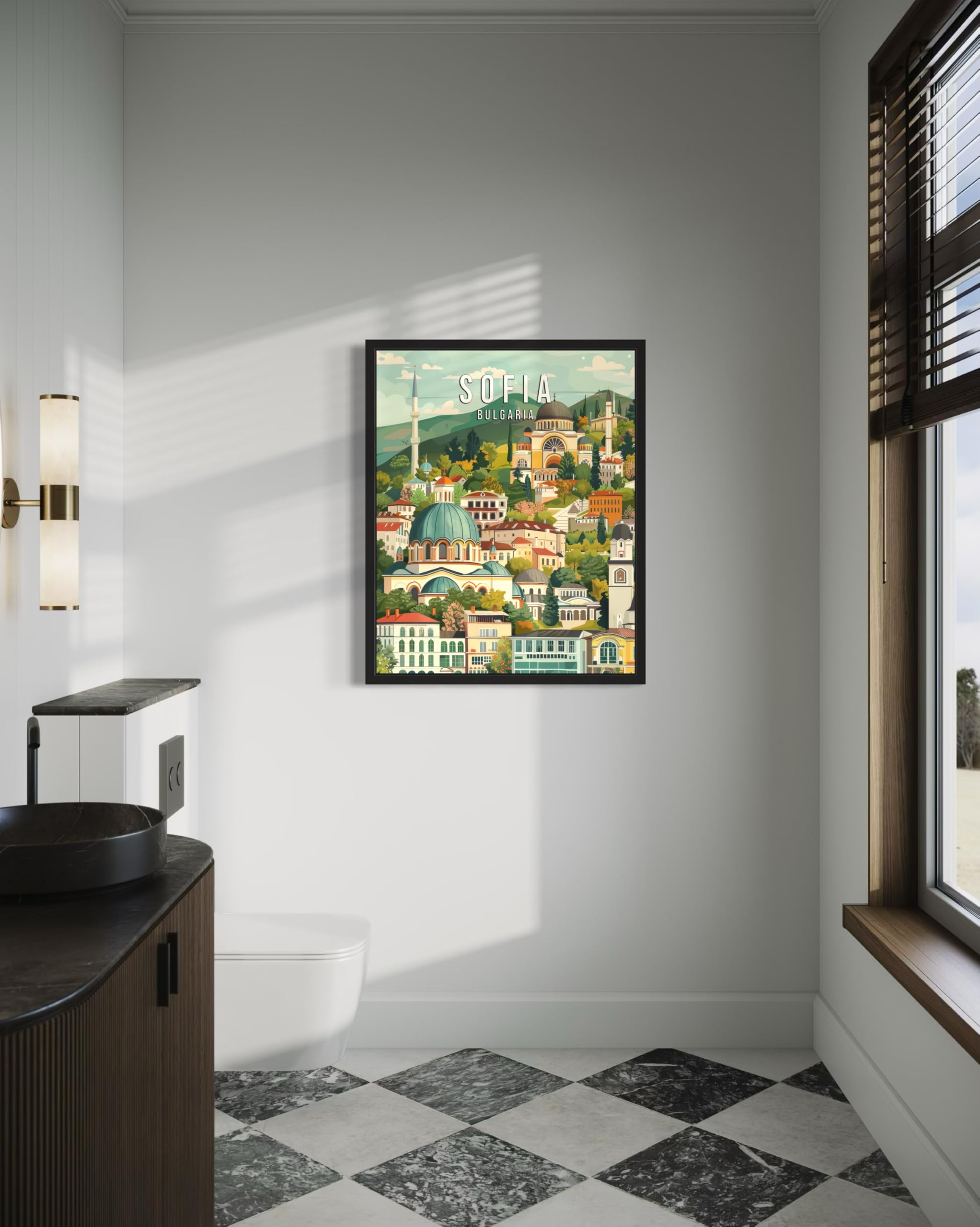 Amazon.com: Sofia Bulgaria Black Framed Art Print Poster, Europe