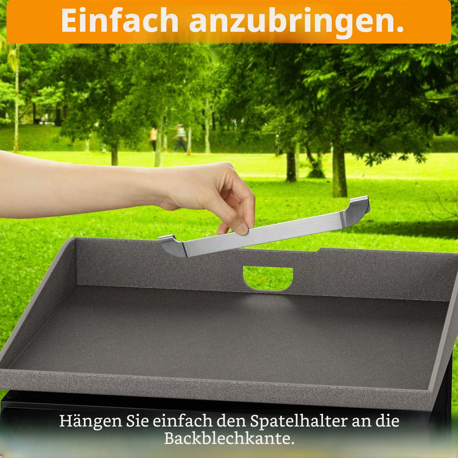 Spatelhalter für Grillplatten, magnetisches Design, Edelstahl-Grill-Werkzeughalter, Grillplatten-Zubehör für BlackStone Flat-Top-Grillplatten und andere Grillplatten, 25,4 cm, 2 Stück