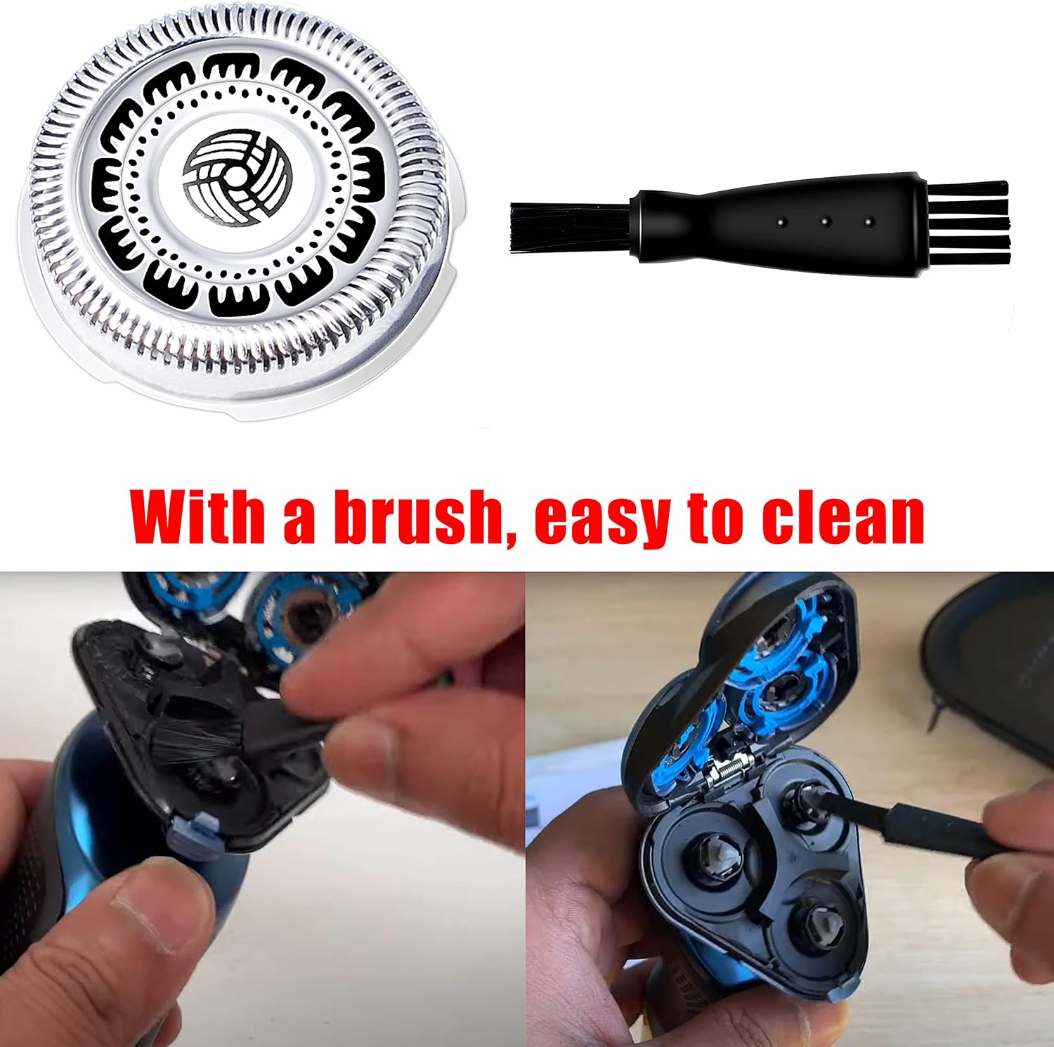 SH60/72 Replacement Heads Compatible with Philipsi Norelco Shaver for S6810, S6820, S6850, S6880/81, Replacement Heads for Series 6000 Shavers