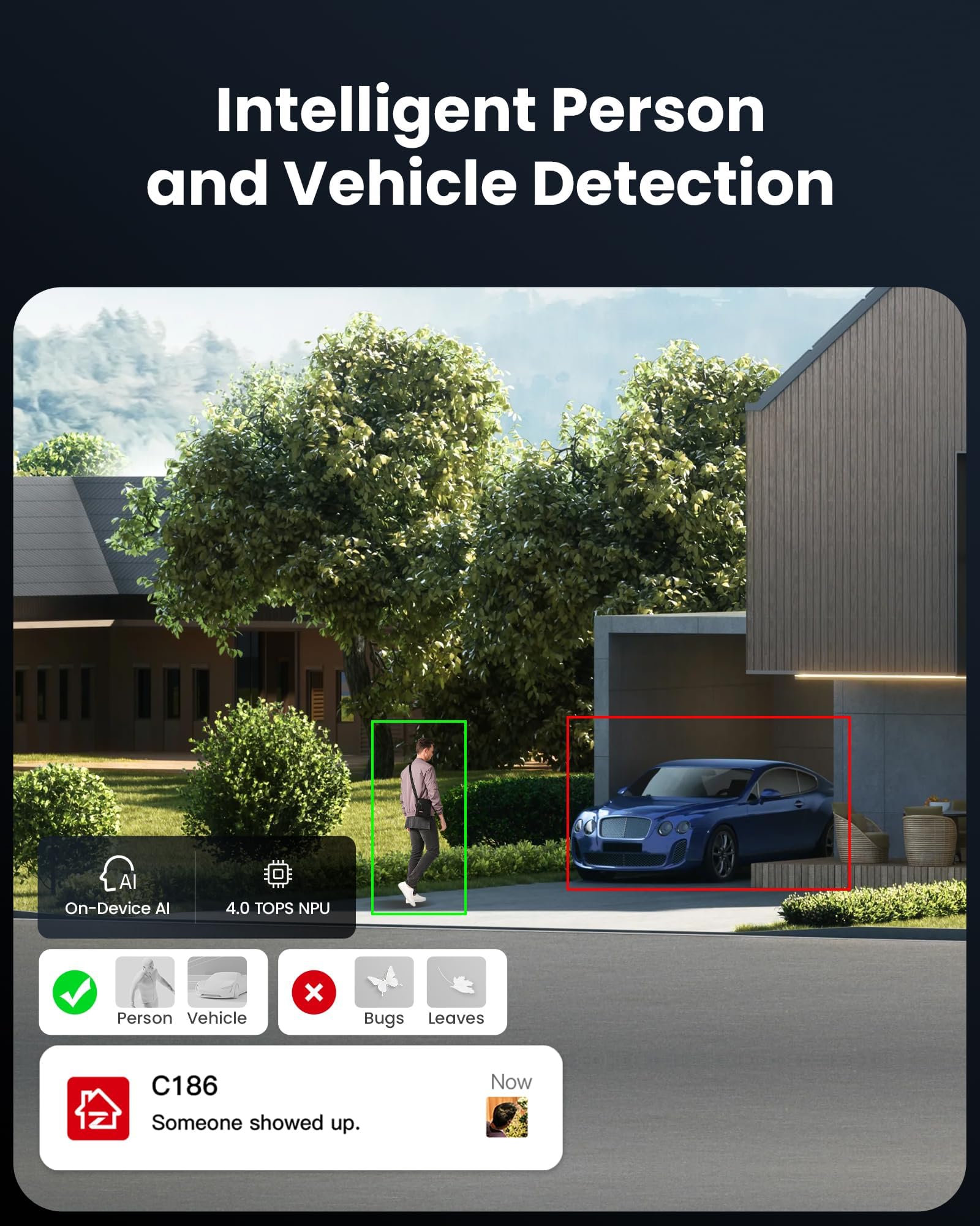 ZOSI 4K Cámara de Vigilancia Exterior WiFi-6, Cámara Adicional para ZOSI 8MP CCTV Kit de Videovigilancia WiFi-6, Imagen Color Día y Noche, Audio Bidireccional