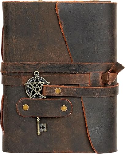 Miniatura 2 de LEATHER VILLAGE Diario vintage encuadernado en cuero para mujeres y hombres, 7 x 5 pulgadas (A7), marrón moca rústico, 200 páginas de bordes