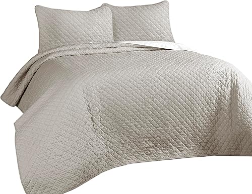 Miniatura 6 de Lush Decor Ava - Juego de colcha de 3 piezas con diseño de diamantes, tamaño King, color gris