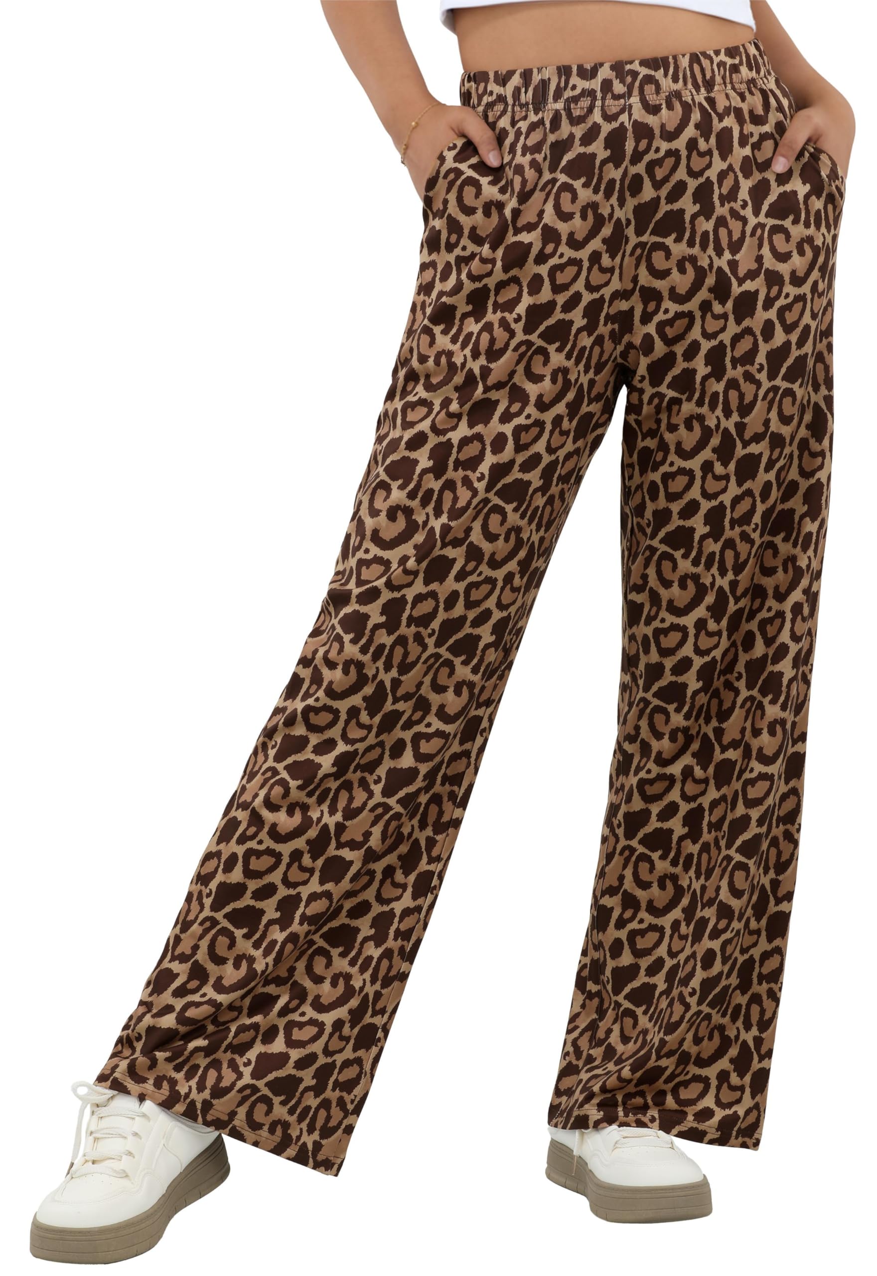IWOLLENCE Womens Casual Loose Checkered Wide Leg Pants High Waist Straight Lounge Y2K Gingham Trousers