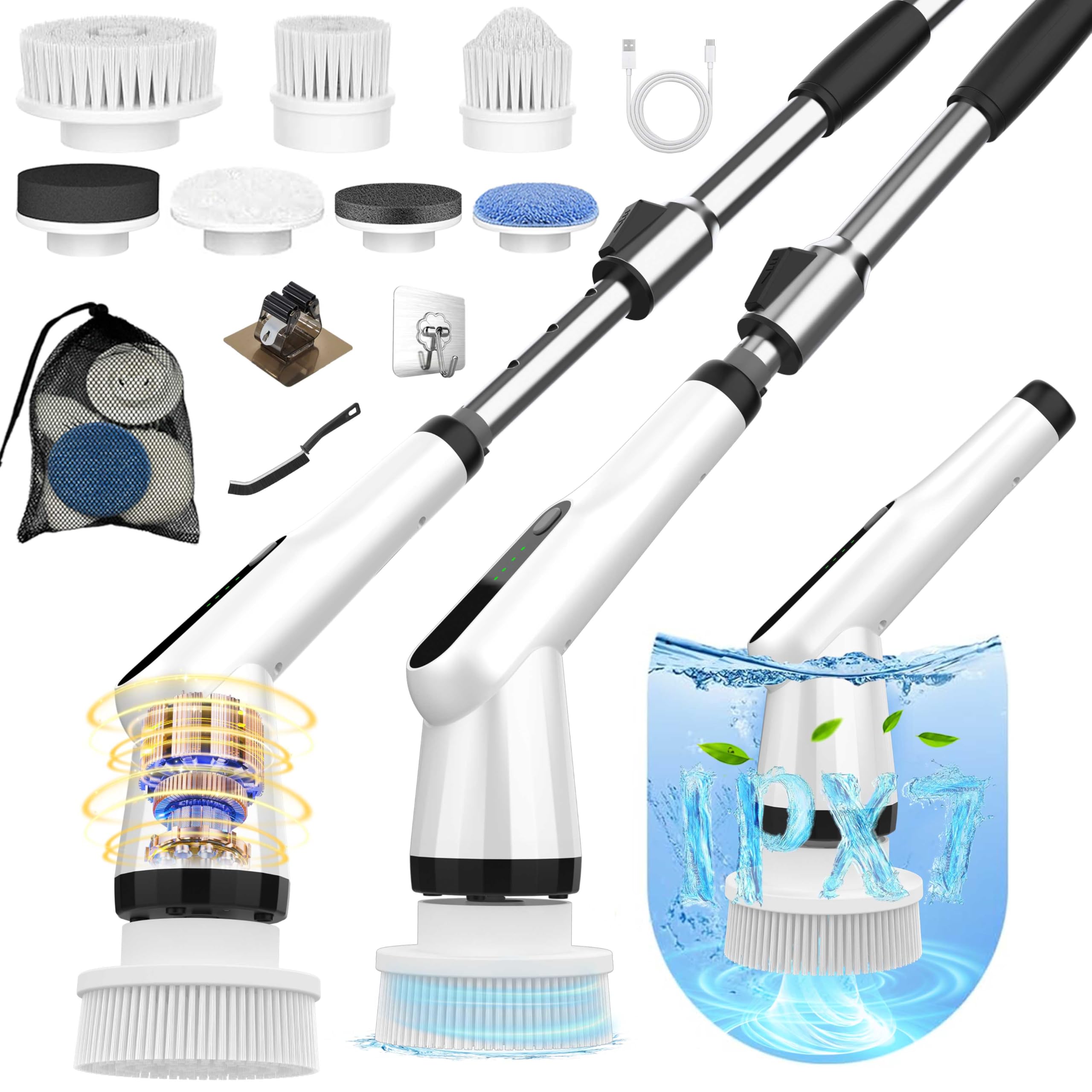 Dreazu Electric Spin Scrubber, Cordless Shower Scrubber for Bathroom