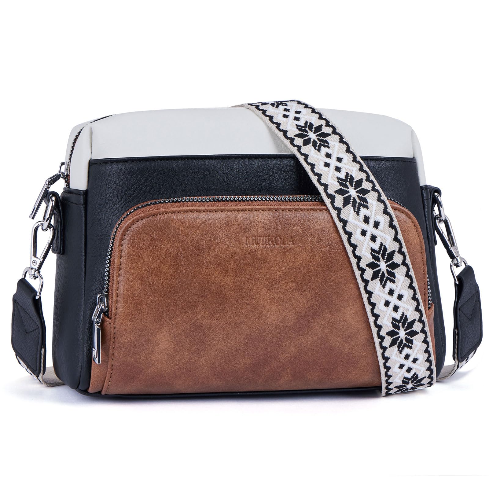 MUIIKOLA Bolso bandolera para mujer, bolso cruzado para mujer, pequeño, de piel sintética, bandolera para mujer con cor…