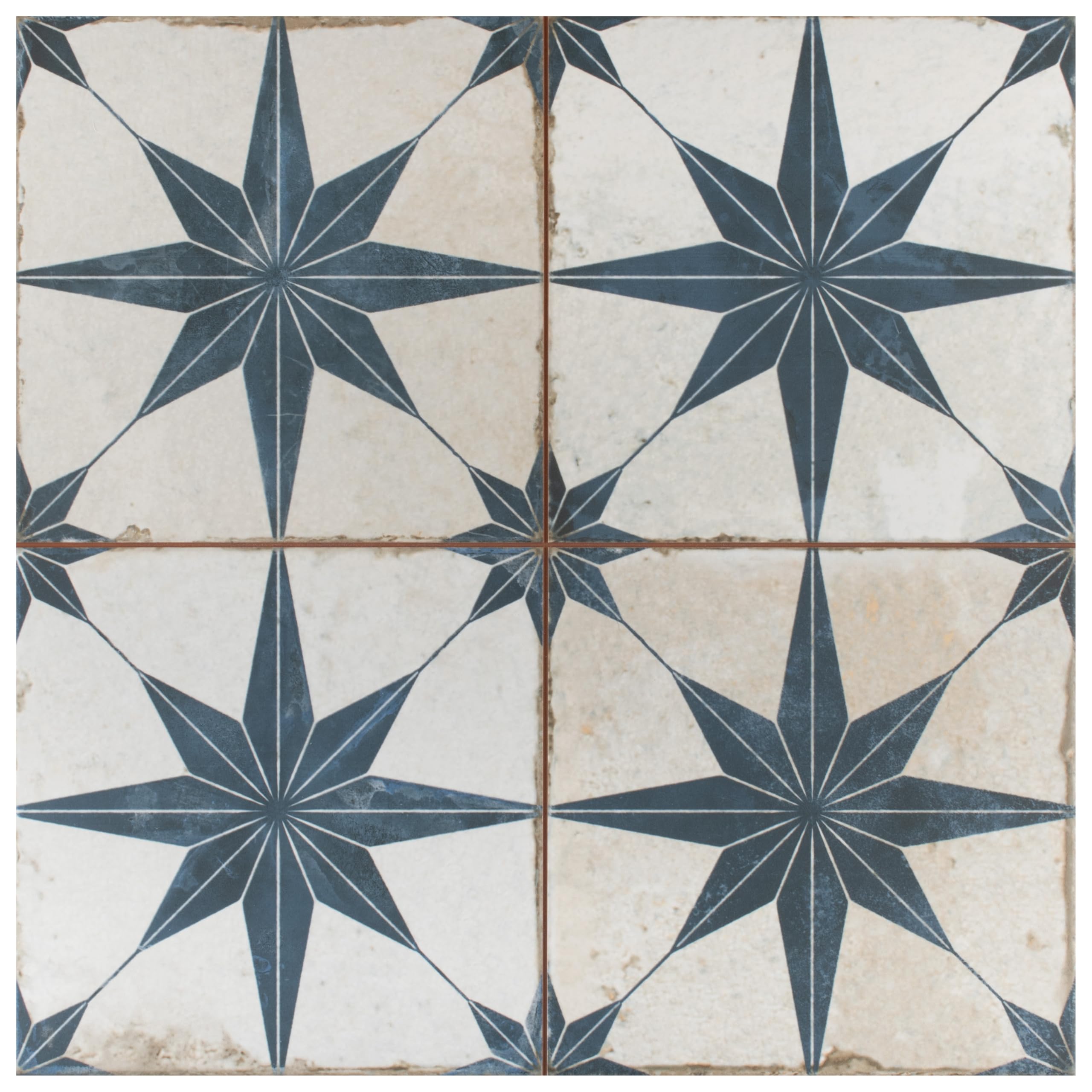 Kings Star Blue 17-5/8" x 17-5/8" Ceramic Floor and Wall Tile