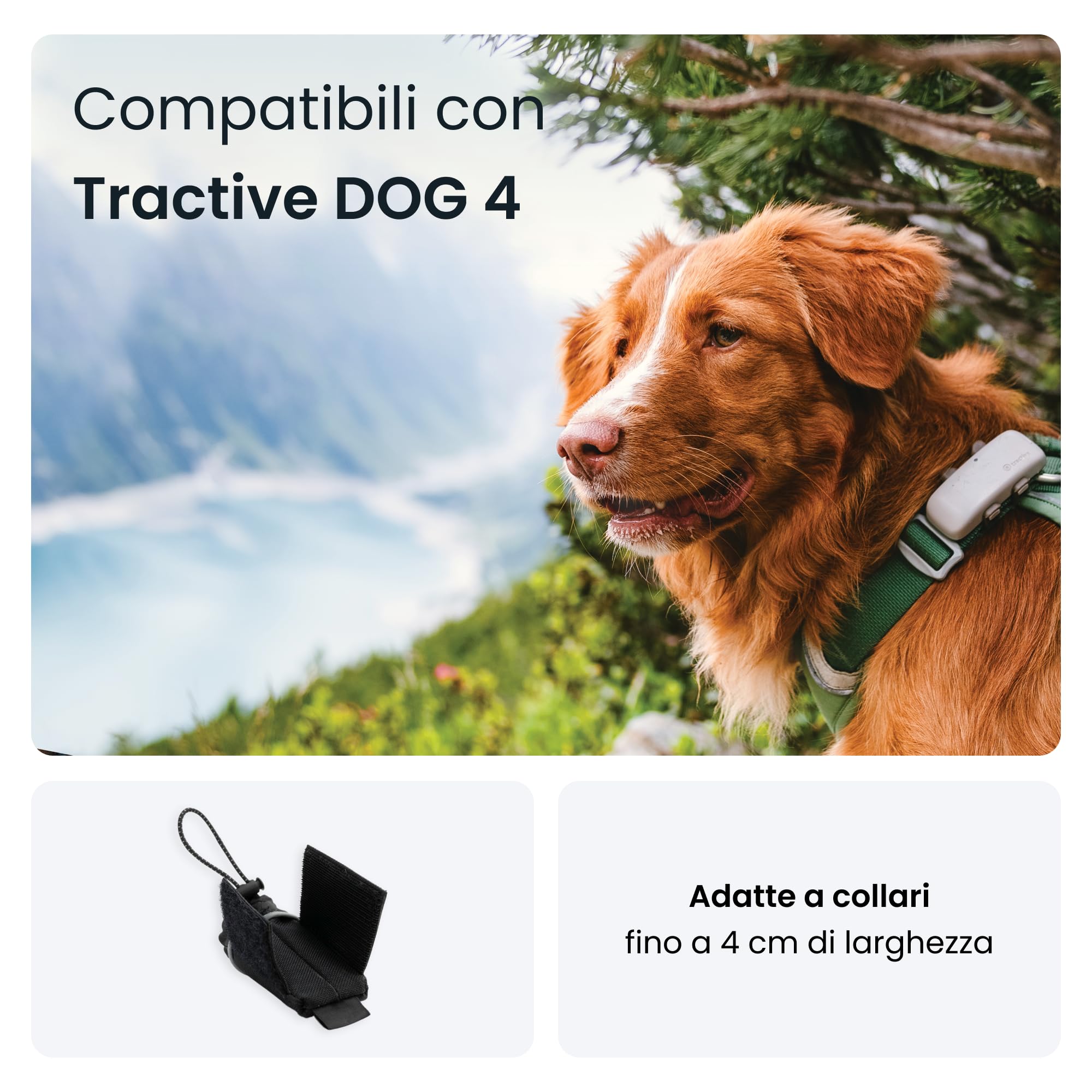 Tractive - Astuccio GPS per Cani. Fissa Il GPS al Collare del Tuo Cane nella Massima Sicurezza (Fasce di Velcro Incluse)