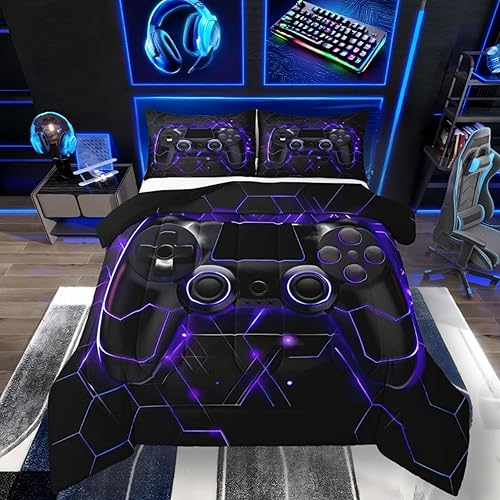 Miniatura 9 de Edredón de plumón de tortuga marina y verde azulado brillante, juego de ropa de cama tamaño Queen para niños y niños, juego de edredón de reptiles