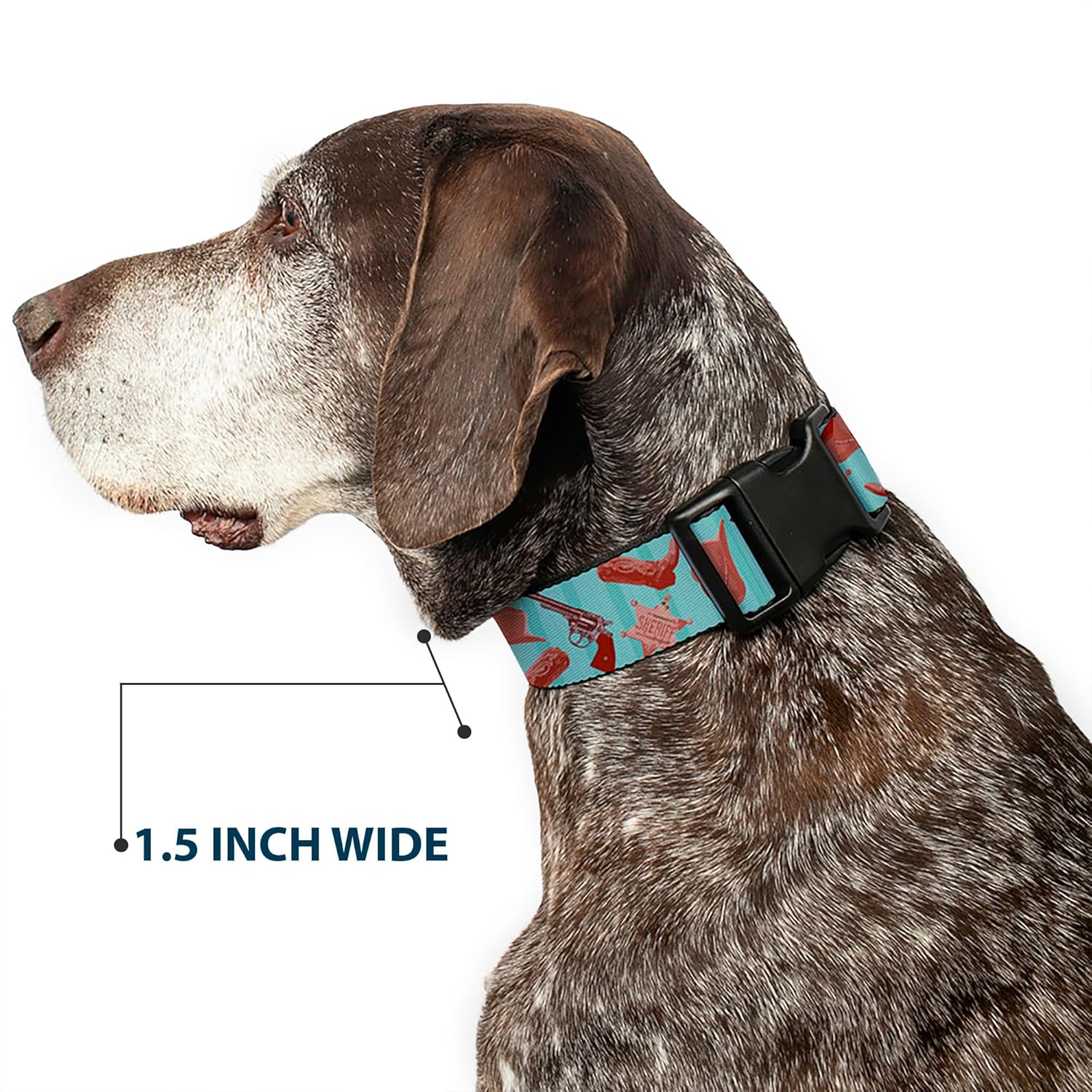 Buckle-Down PC-W37108-WM Plastic Clip Collar, 1.5" Wide-Fits 16-23" Neck-Medium
