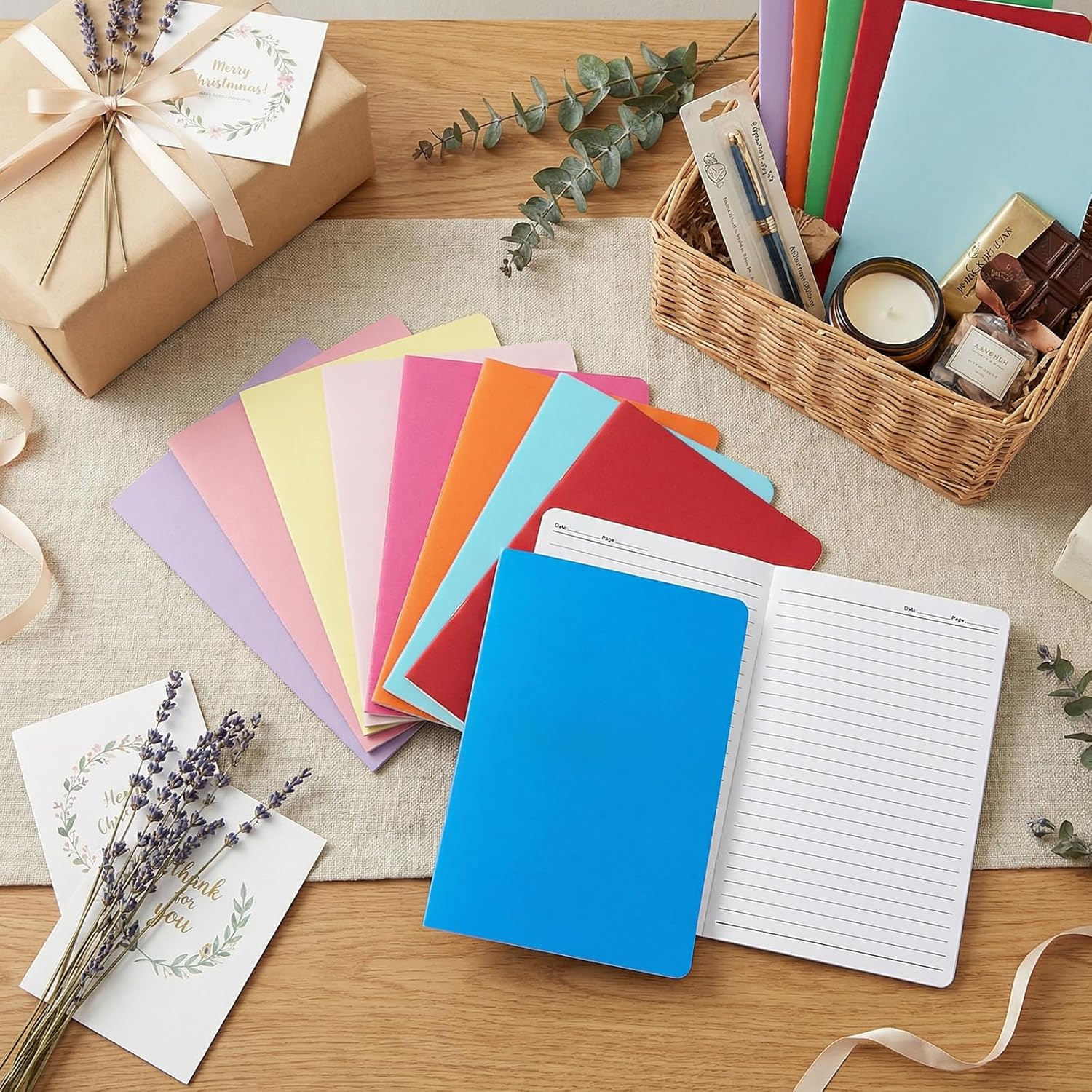 BESARME 60 Pcs A5 Lined Notebook Bulk, A5 Journaling Notebooks End of Year Gifts for Students Colorful College Ruled Notebooks for School Supplies, 8.3x5.5 Inch