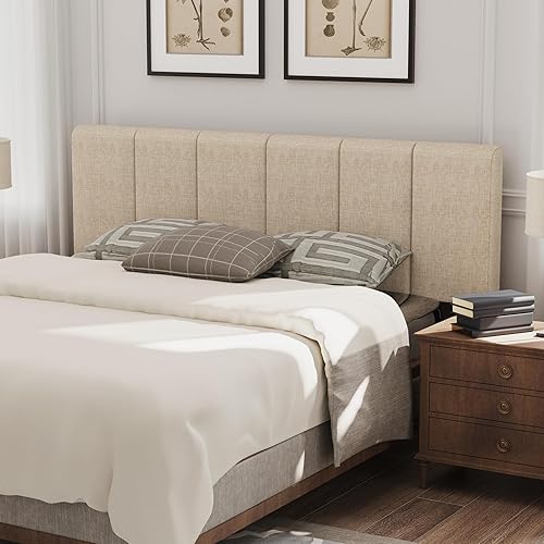 Miniatura 8 de HAOBO Home Cabecera tapizada plegable tamaño King con paneles de lino con ajustes de altura