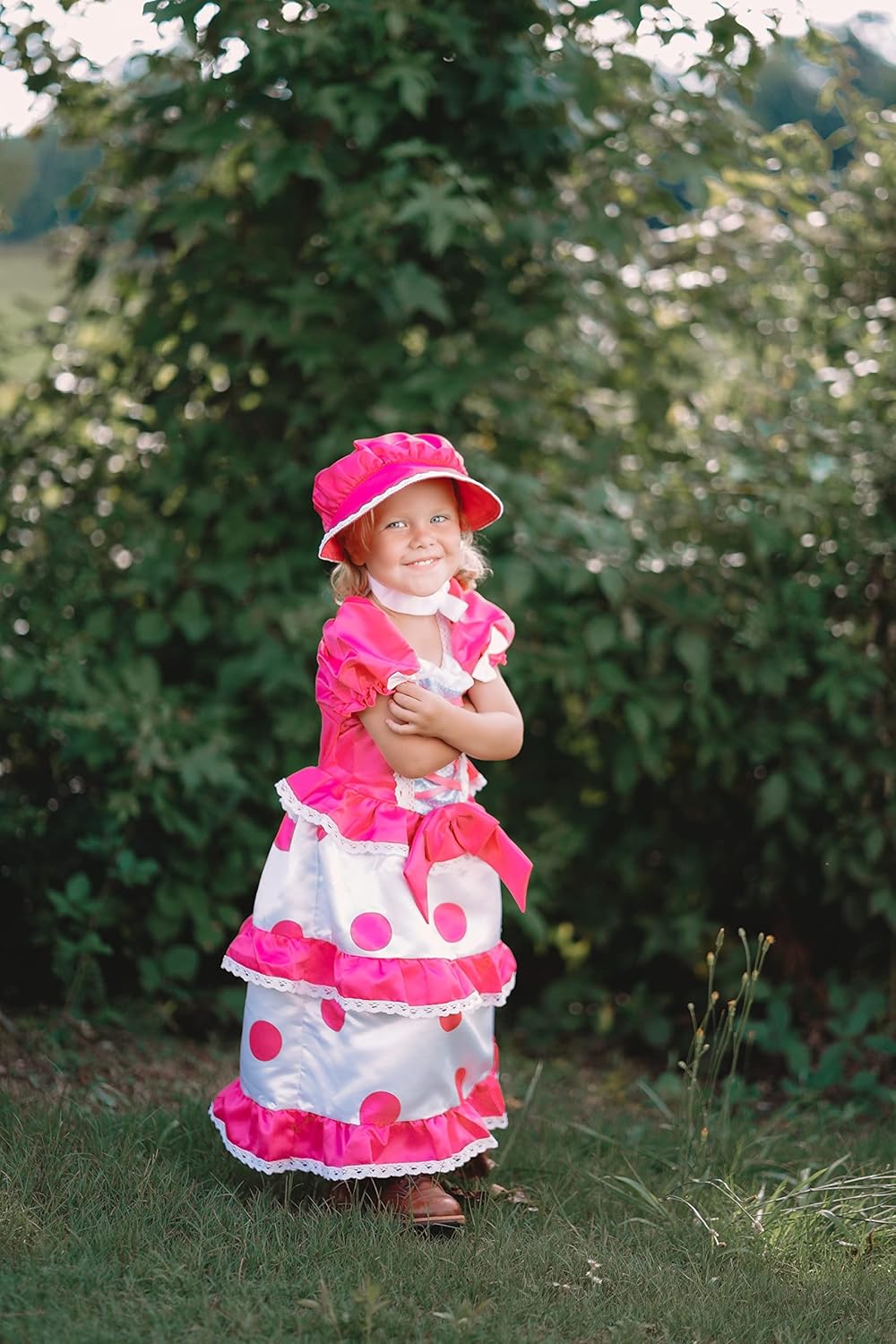 ReliBeauty Little Girls Costume Pink Dress up with Hat, Pink
