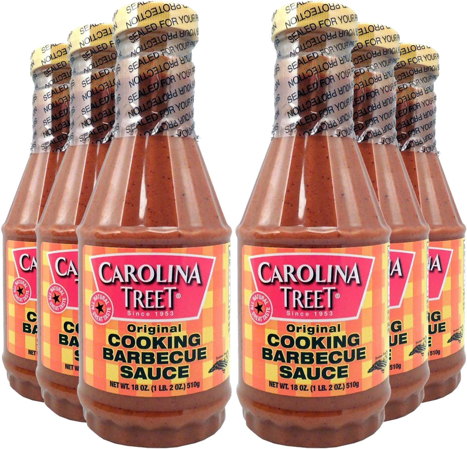 Carolina Treet Cooking Barbecue Sauce, Original Flavor, 18 Ounce - 6 Pack