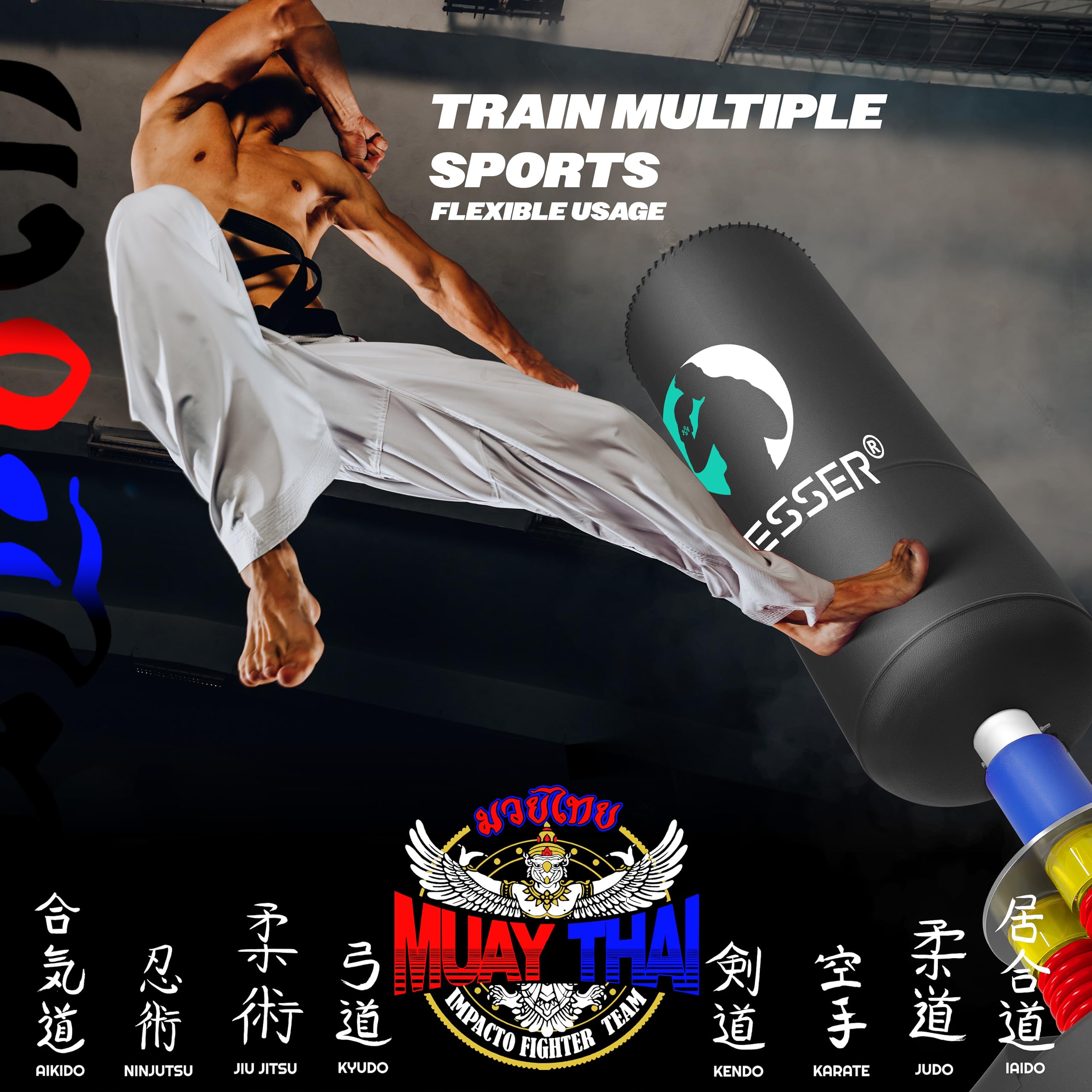 KESSER® Boxsack Set stehend Erwachsene mit Boxhandschuhe + Springseil, Kickboxsack, Freistehender Standboxsack MMA Boxpartner Boxing Trainer Fitness Boxsack mit Saugfuß