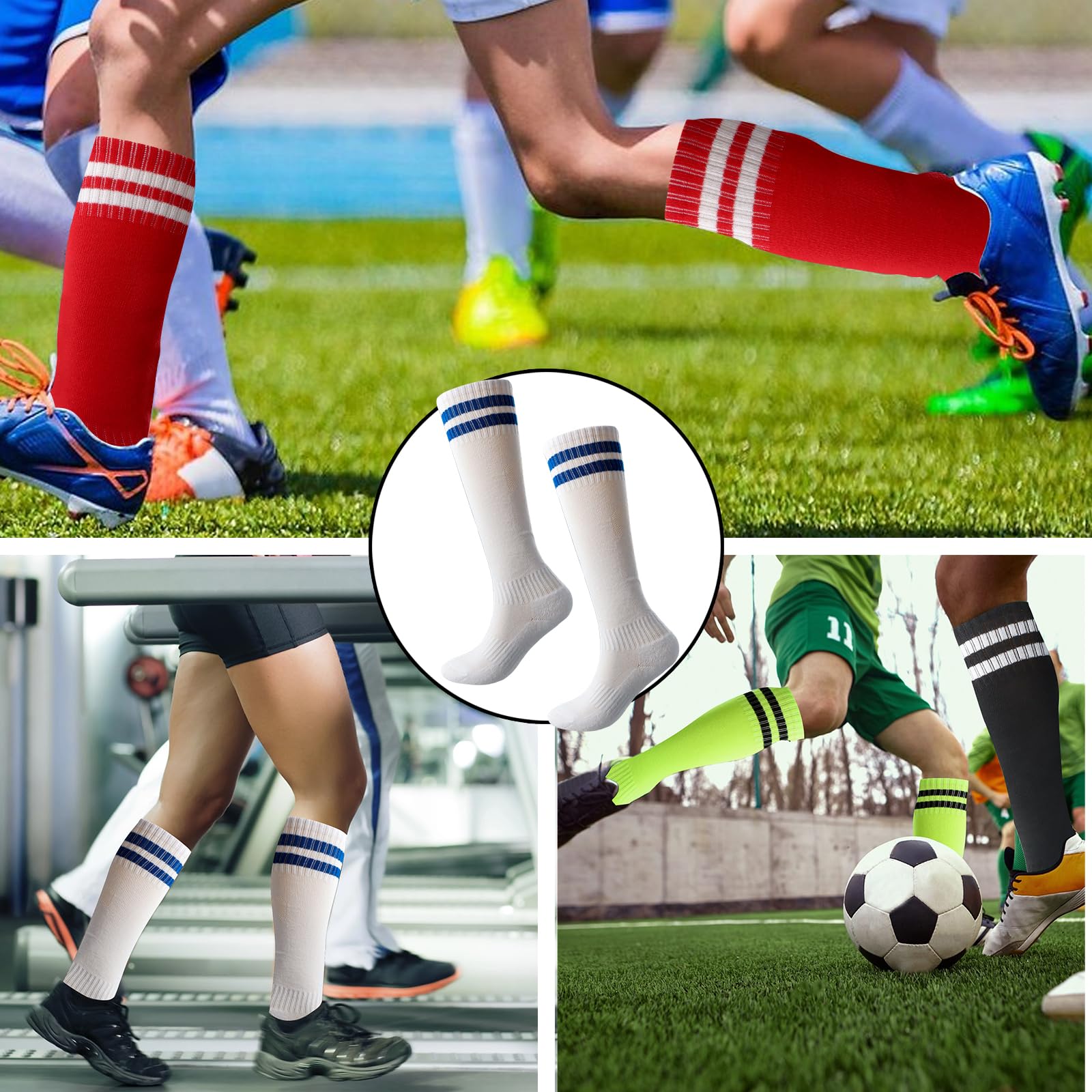 4 pary skarpet sportowych, dziecięce skarpety piłkarskie, chłopięce skarpety piłkarskie, 4 kolory dziecięce długie oddychające skarpety sportowe, skarpety treningowe dla chłopców i dziewczynek