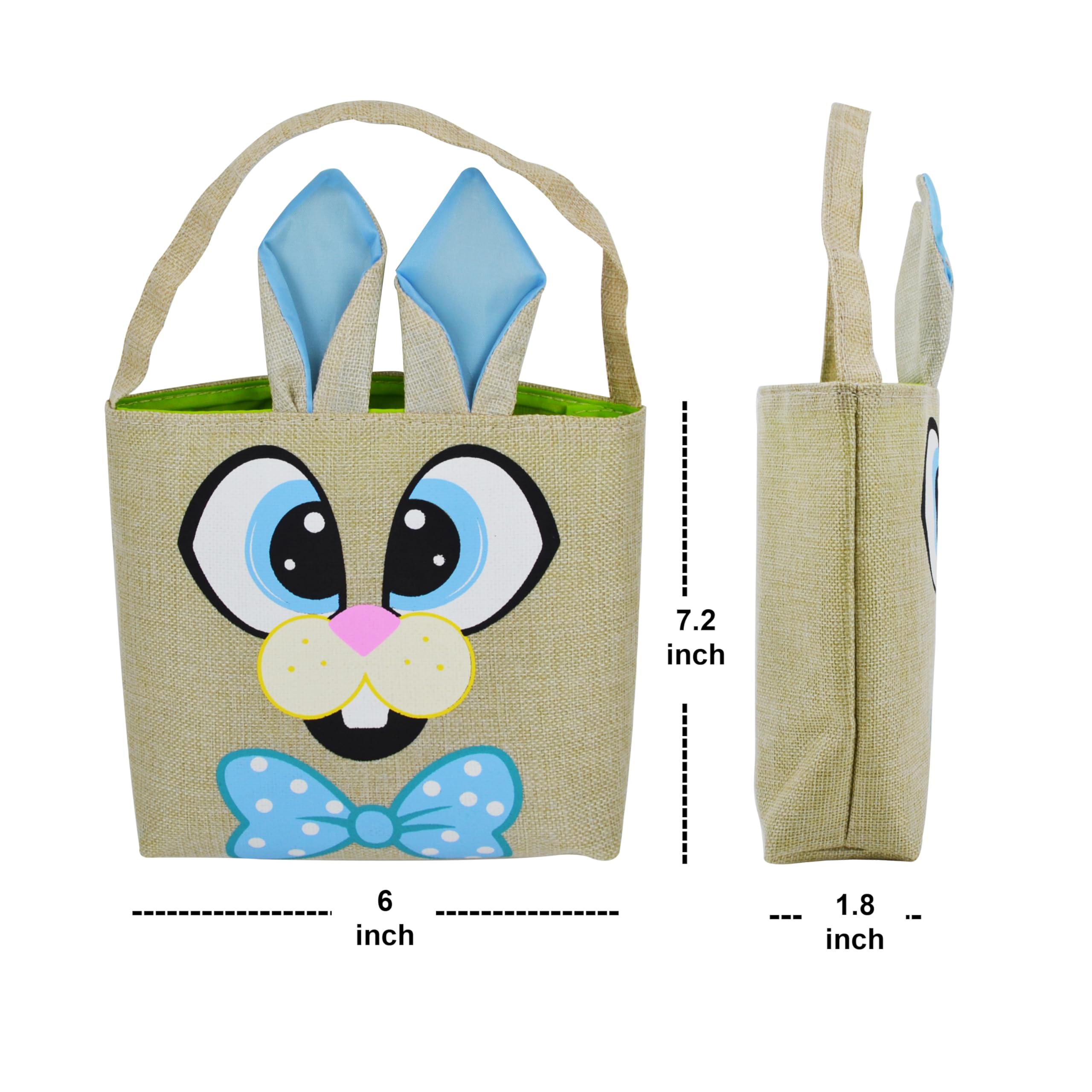 JOYIN 3 Wiederverwendbare Ostergeschenktüten Aus Leinen, 25,4 X 20,3 Cm Mit Hasenmotiv - Große Osterkörbchen Für Kinder