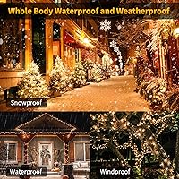 Vista 3 de Luces de Navidad a pilas, paquete de 4 unidades, 20 luces LED mini en cadena con 8 modos, impermeables, luces de árbol para Navidad, exteriores