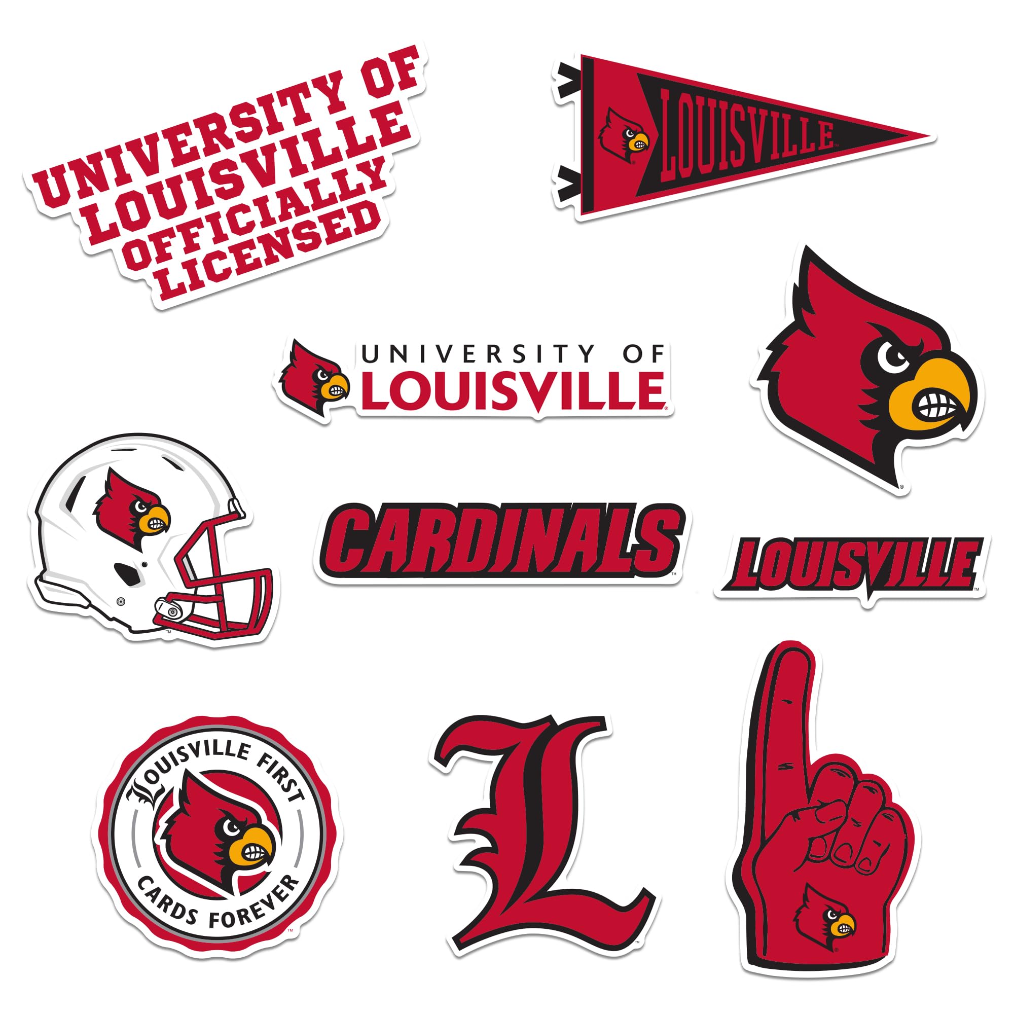 University of Louisville 9ct Vinyl L Deluxe, Indoor/Outdoor, Set of 9