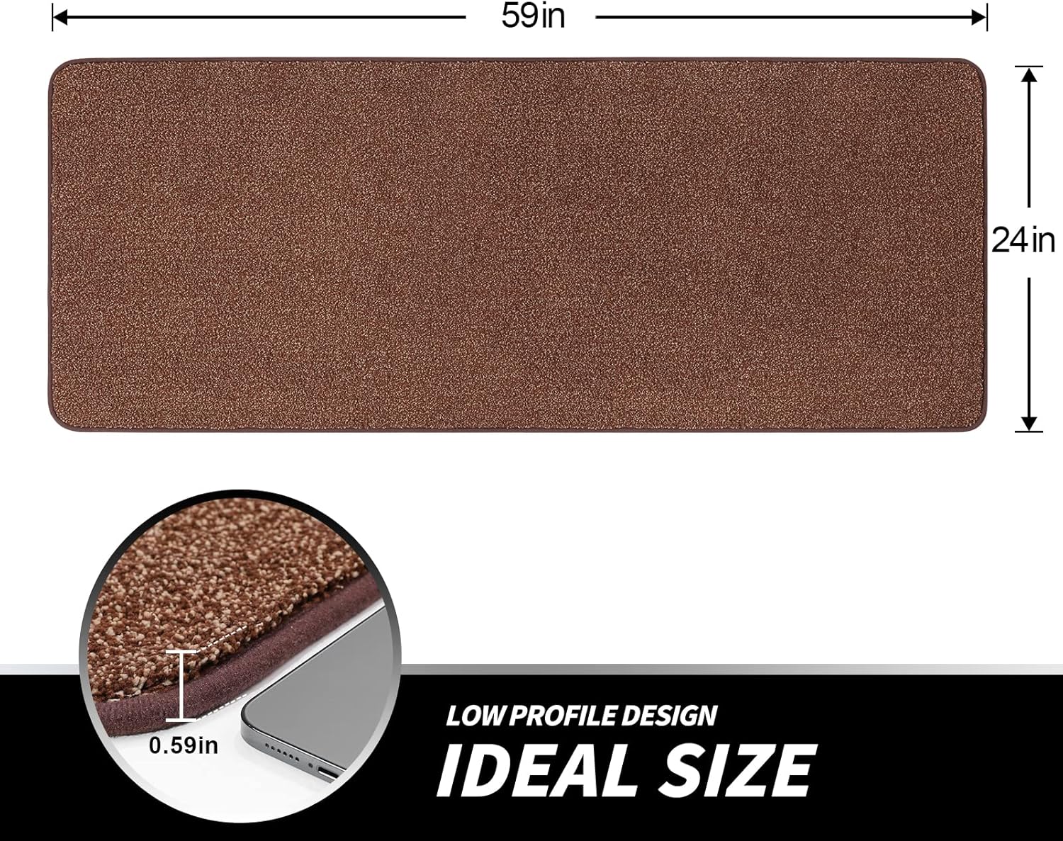 LINLA Camel Coffee Doormat- Super Absorbs Mud Mat, 24x59 Inches, Indoor, Area Rug