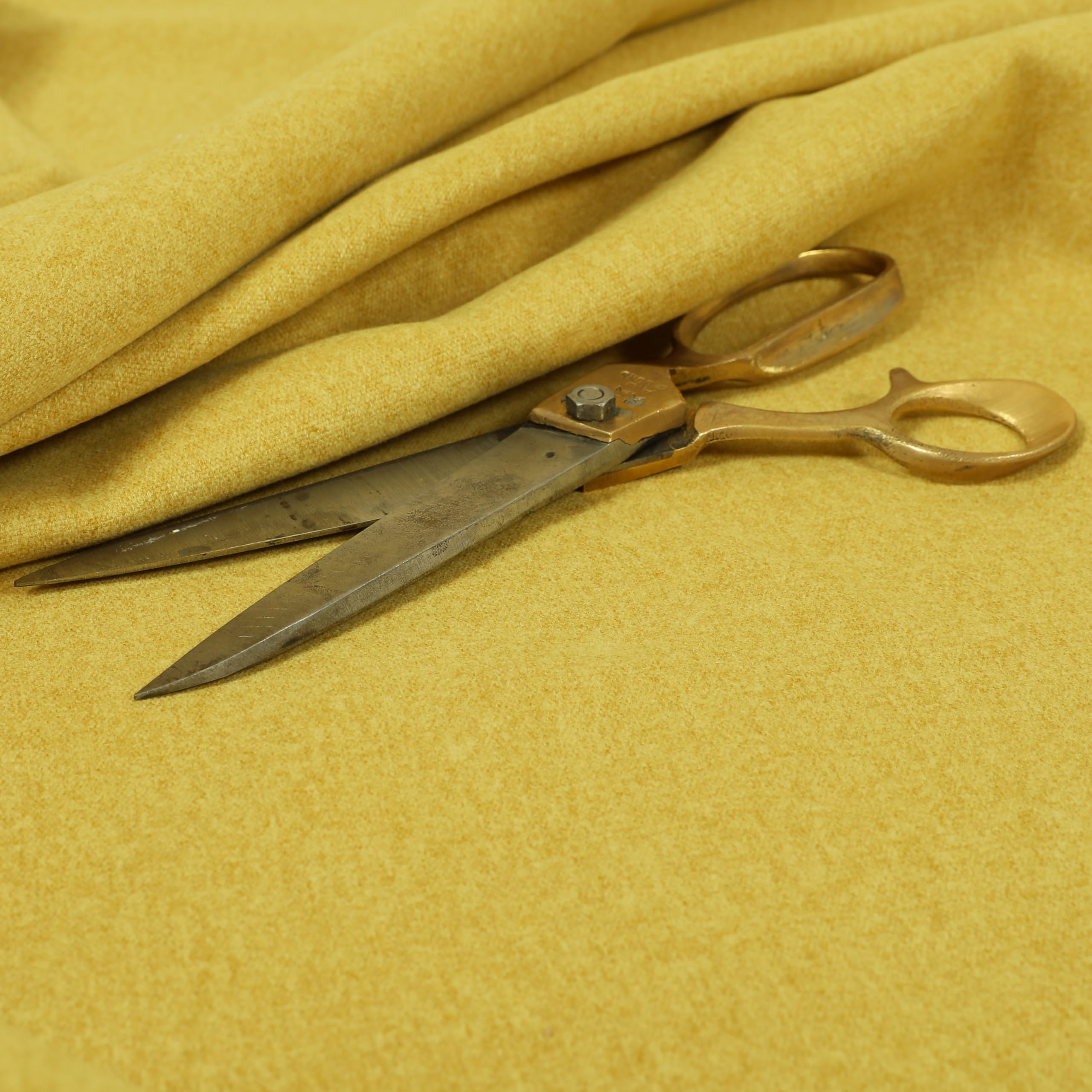 Redbrick Mill Fabrics Flame Retardant Soft Wool Effect Plain Quality Lightweight Chenille Furnishing Upholstery Fabric (Yellow, Per Metre)