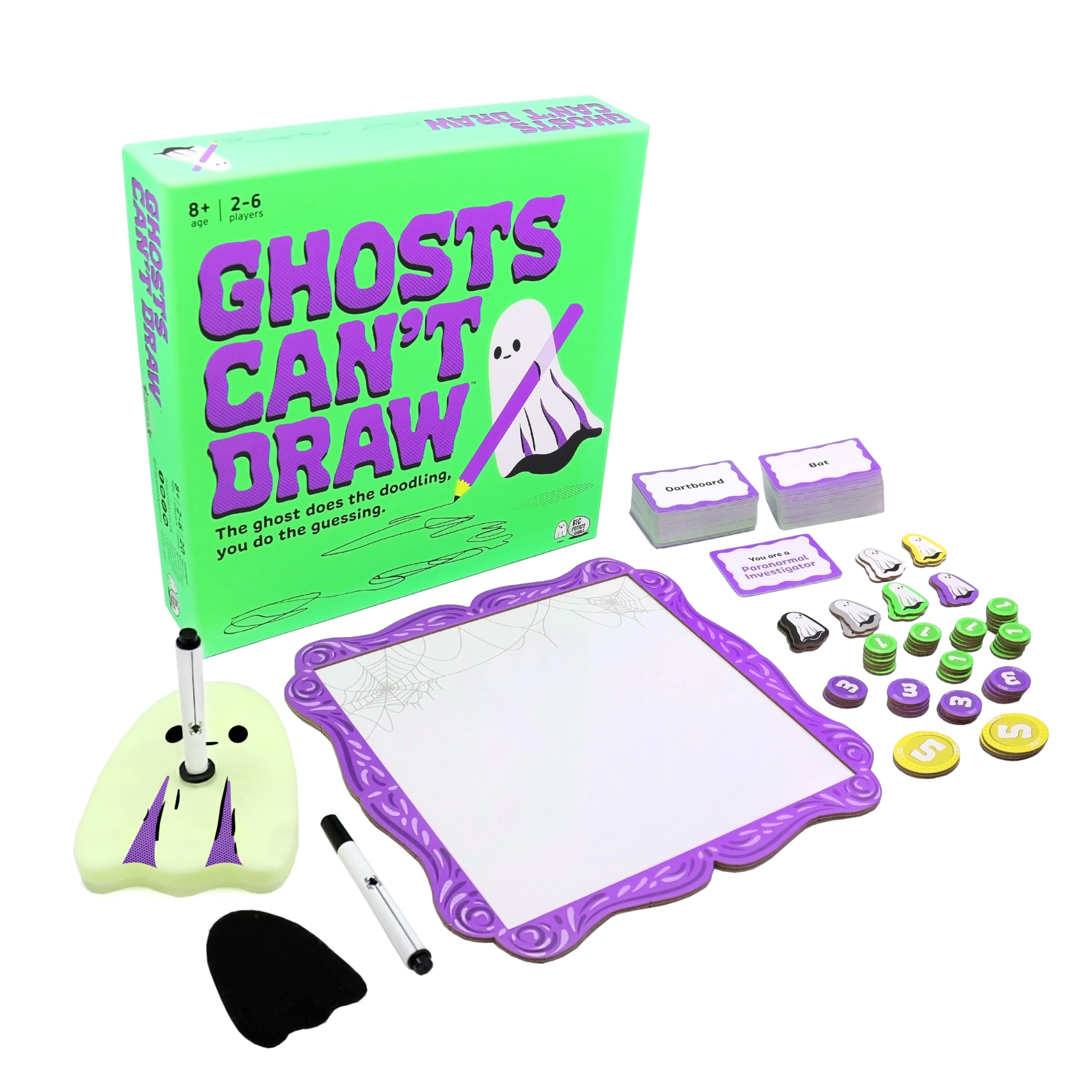 Ghosts Can't Draw – Jeu de société effrayant d'Halloween pour s'amuser en famille, jeu de dessin rapide et facile pour les enfants et les adultes, parfait pour les fêtes et les soirées Trick-or-Treat