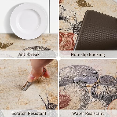 Miniatura 6 de Yinhua Alfombrillas de cocina para piso, alfombrillas de cocina acolchadas antifatiga, tapete de cocina de hongos artísticos, 2 piezas