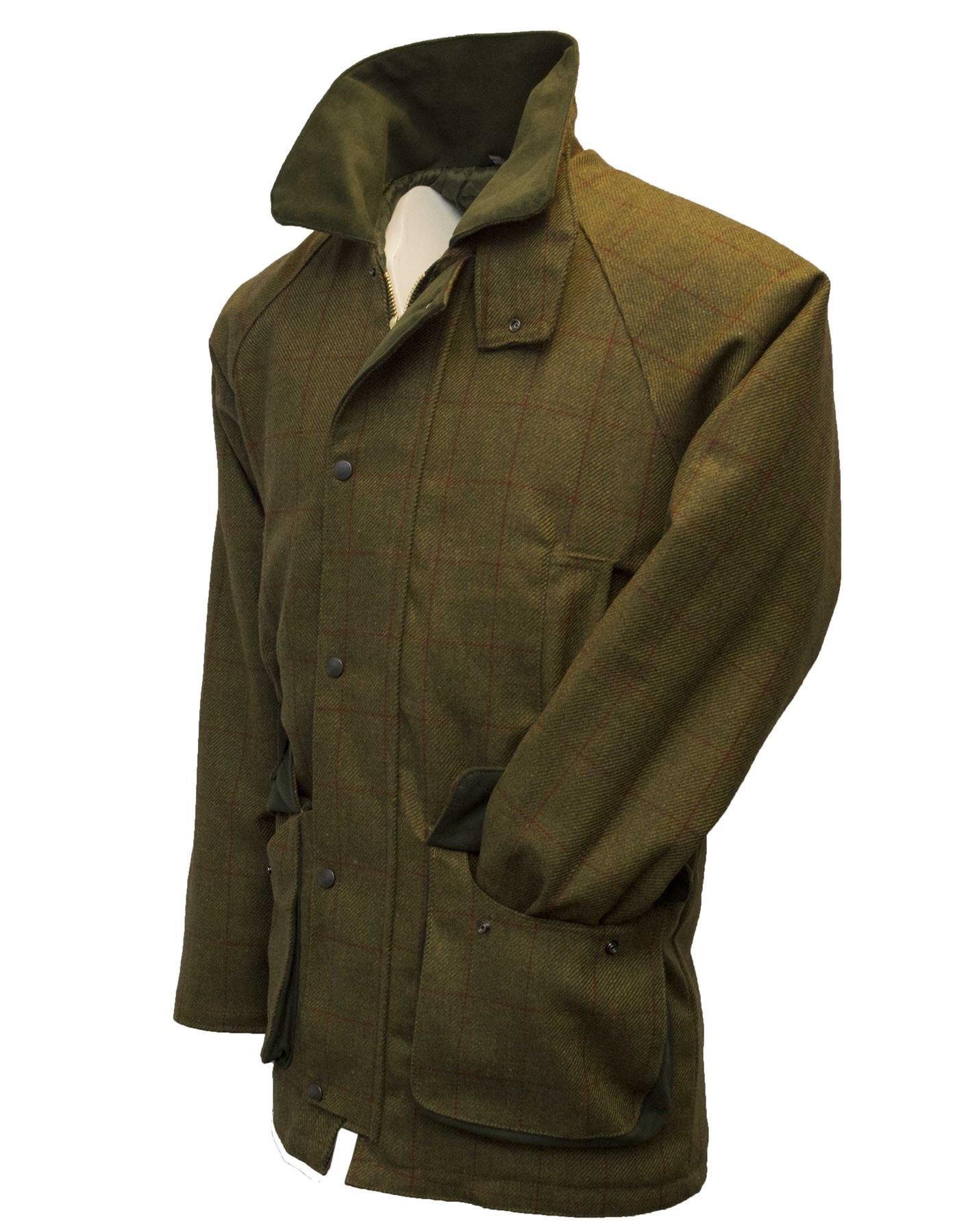 WALKER AND HAWKESMen's Green Sage Durable Derby Tweed Barlaston Hunting Shooting Waterproof Jacket