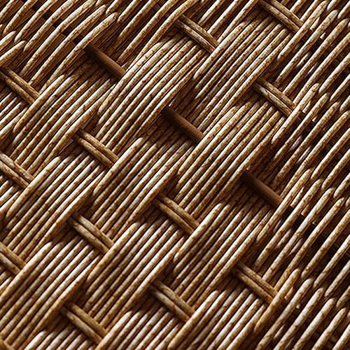 Miniatura 7 de ZJUN - Cesta cuadrada para ropa sucia con 4 patas, cesta de lavandería tejida a mano con tapa, esqueleto de metal, cesta de almacenamiento de ratán