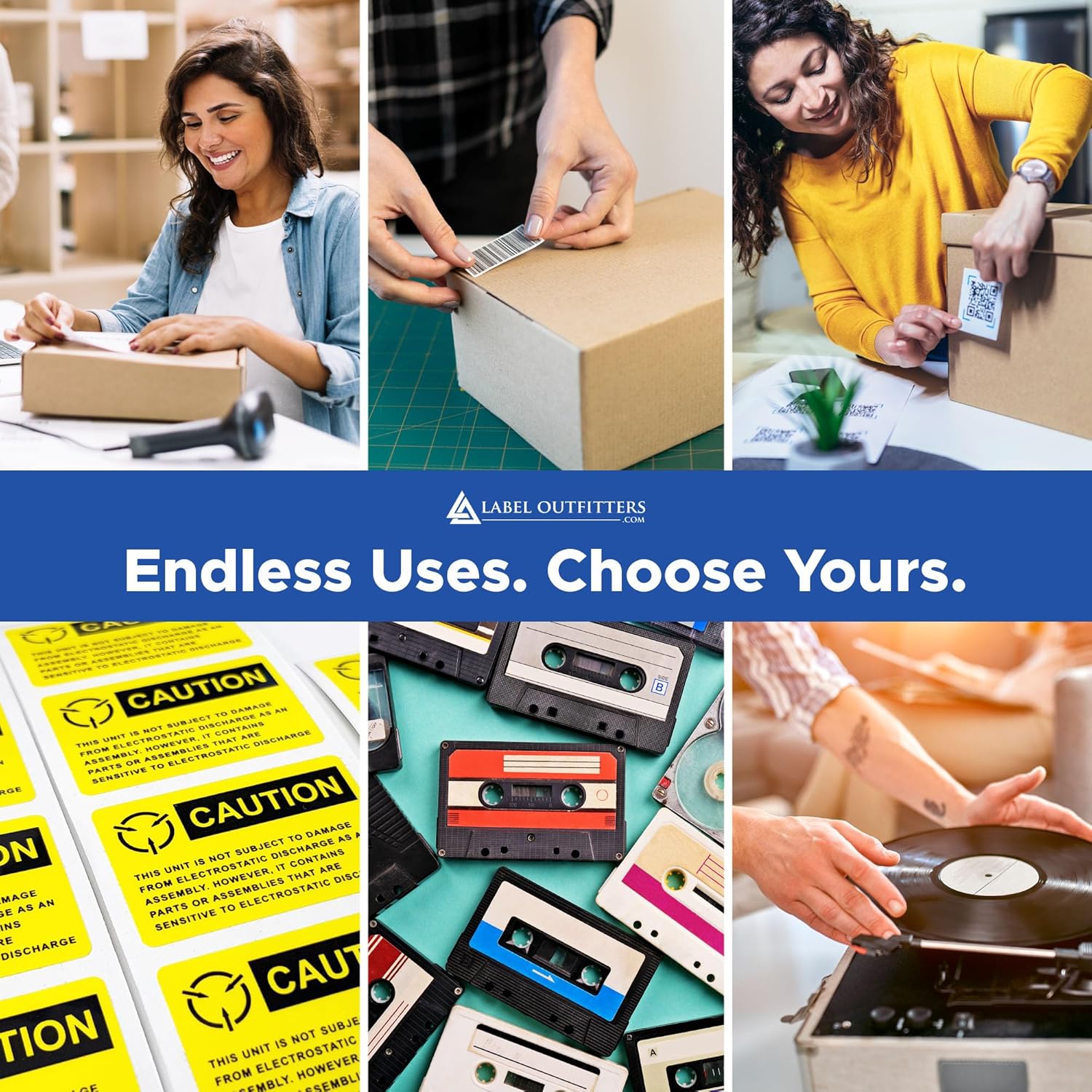 1,000 Labels Outfitters® 4 x 2 inch Brown Kraft Self Adhesive Labels, 100 Sheets with 10 Labels per Sheet