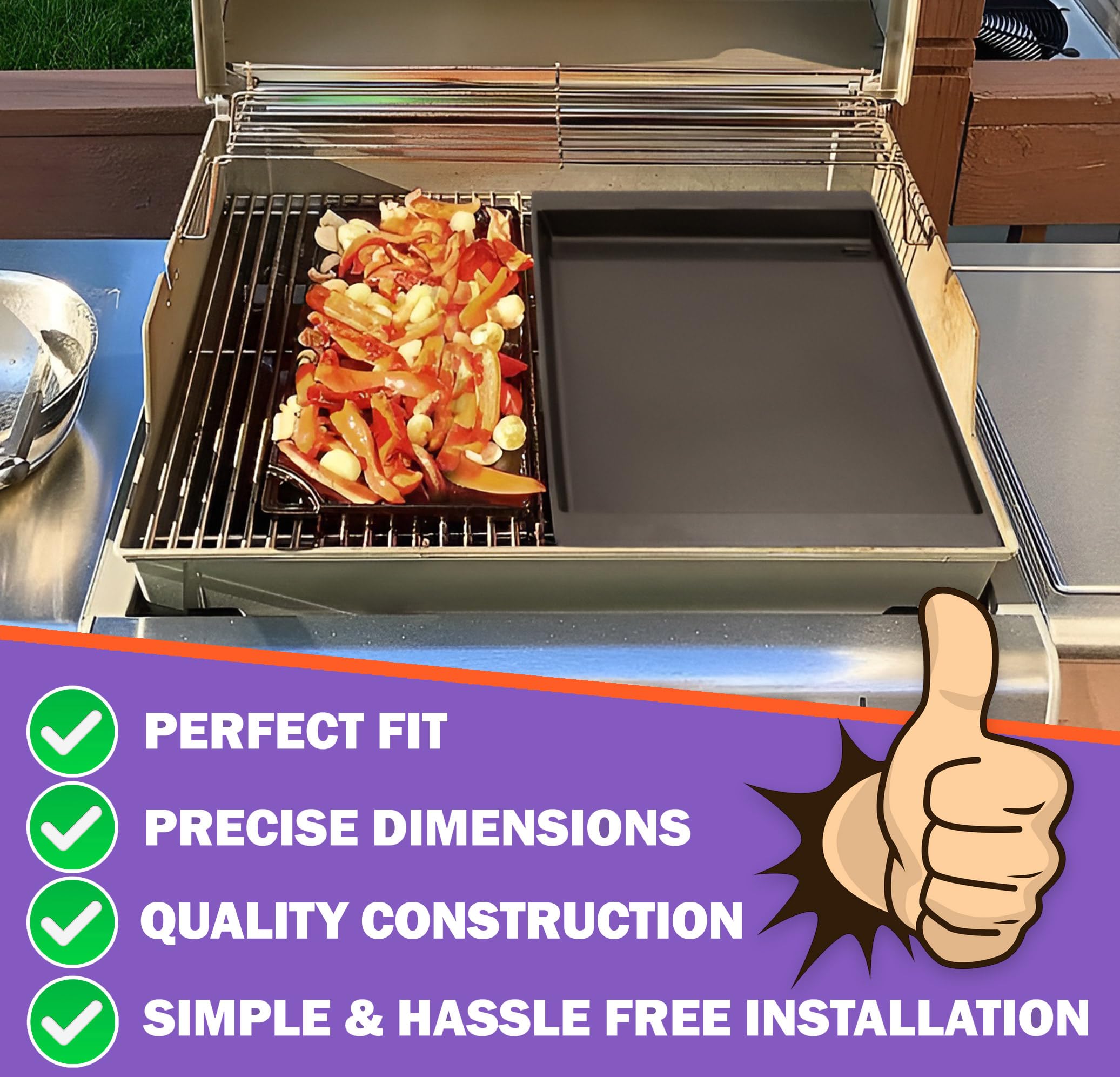 7566 Plaque de cuisson en fonte profonde pour barbecues Weber Genesis 300 Series, plaque émaillée de 49,3 cm × 32,5 cm Convient aux barbecues à gaz E-310 E-320 E-330 S-310 S-320 S-330