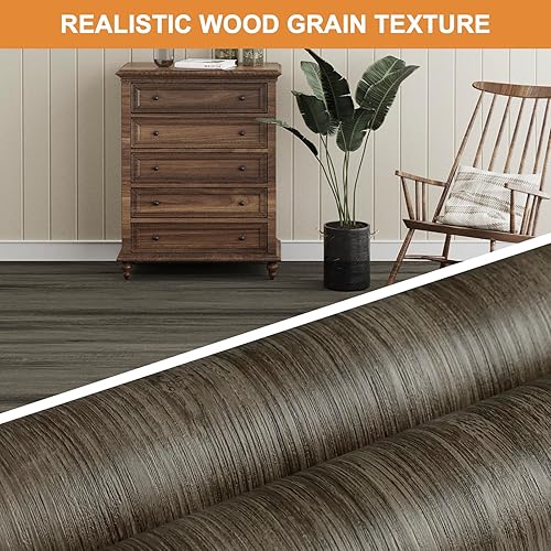 Miniatura 2 de Oxdigi Rollo de vinilo para despegar y pegar, 15.7 x 393.7 pulgadas (43 pies cuadrados)  Azulejos de vinilo autoadhesivos extraíbles resistentes al
