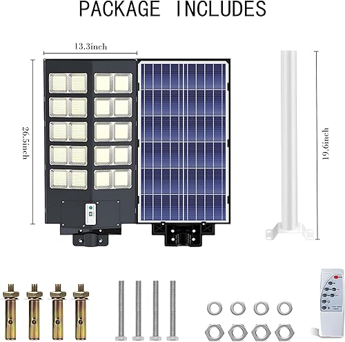 Miniatura 2 de Luz solar de calle de 1000-3000 W para exteriores, lámpara de estacionamiento comercial de 6500 K del atardecer al amanecer, luz de inundación solar