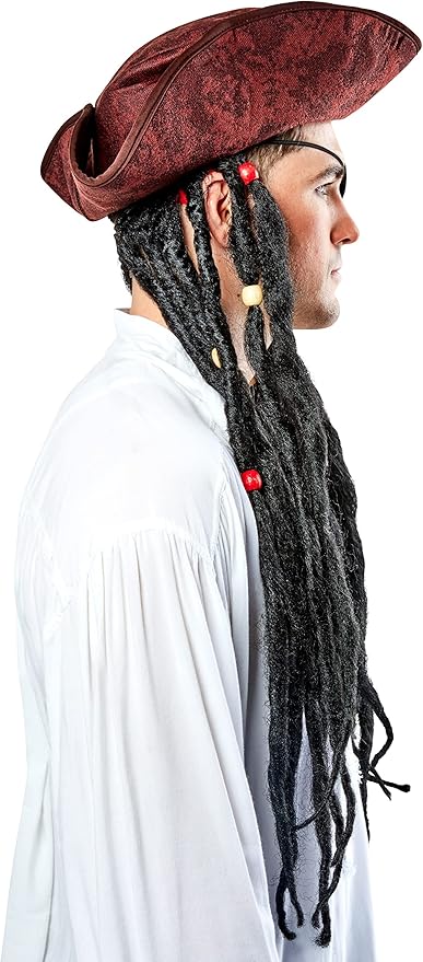 Sombrero de Pirata Caribeño Marrón Talla Única Adulto miniatura 3