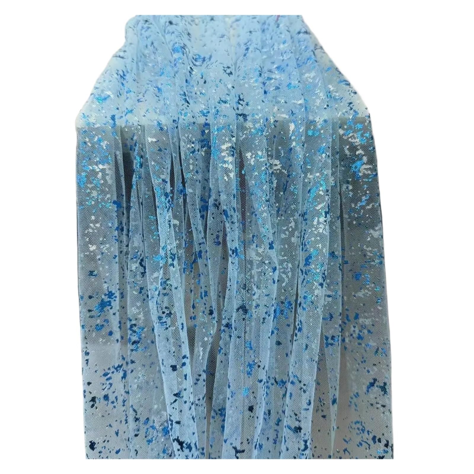 Enmrfvkz Sky Blue Glitter Gauze Table Runner, Chiffon Table Runner Sheer Glitter Metallic Multicolor 70X(300-400)Cm