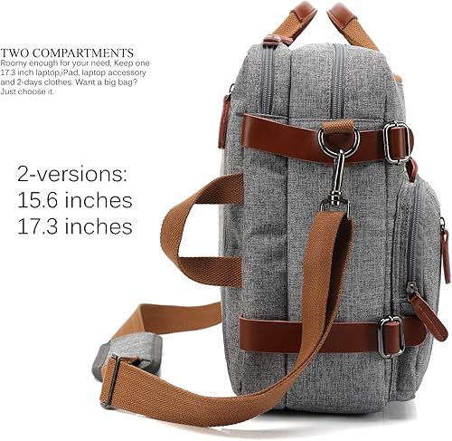 Miniatura 3 de CoolBELL Mochila convertible, bolsa de mensajero, bolsa de hombro, funda para laptop, maletín de negocios, mochila de viaje multifuncional para